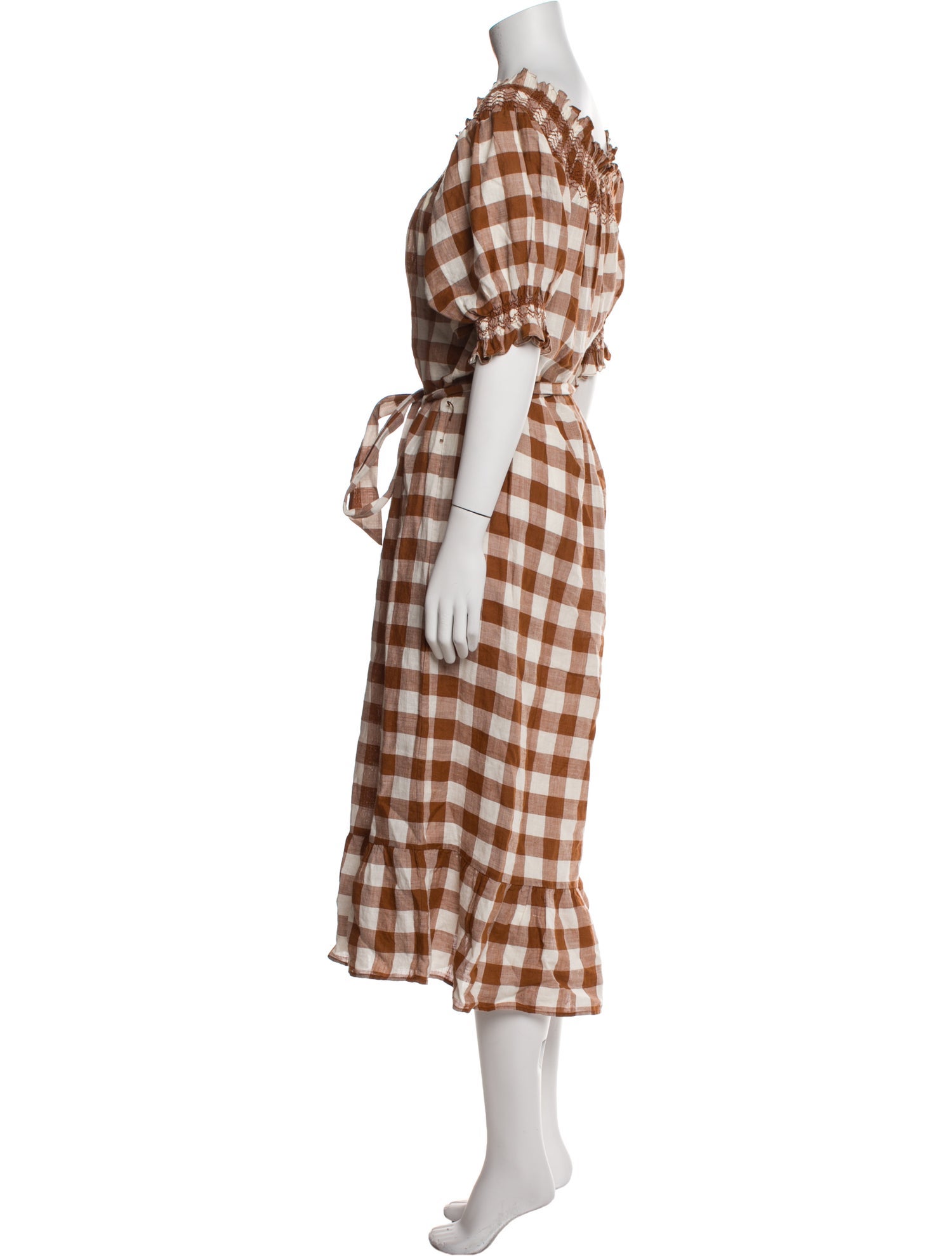 DÔEN Plaid Print Long Dress