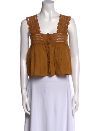 DÔEN Square Neckline Sleeveless Crop Top