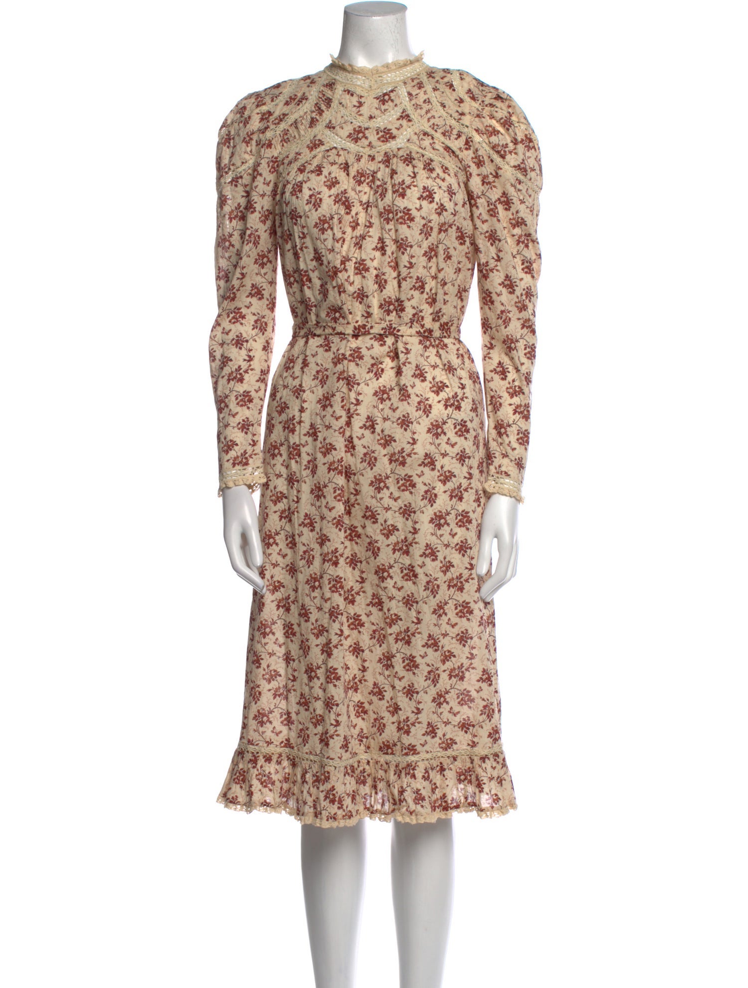 DÔEN Floral Print Midi Length Dress