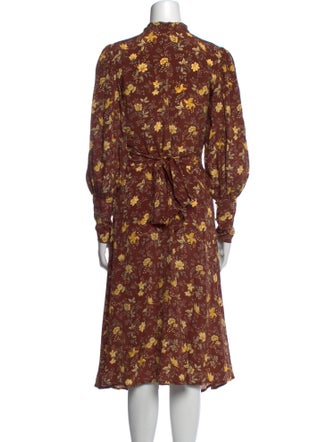 DÔEN Floral Print Midi Length Dress