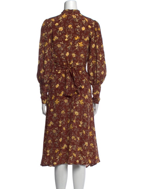 DÔEN Floral Print Midi Length Dress