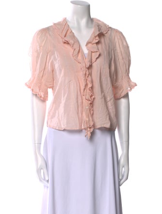 DÔEN V-Neck Short Sleeve Crop Top