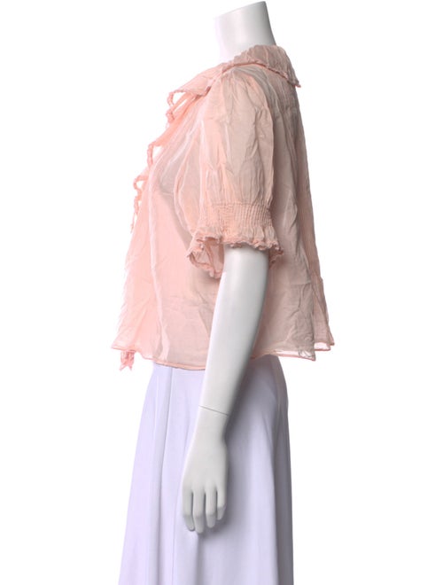 DÔEN V-Neck Short Sleeve Crop Top