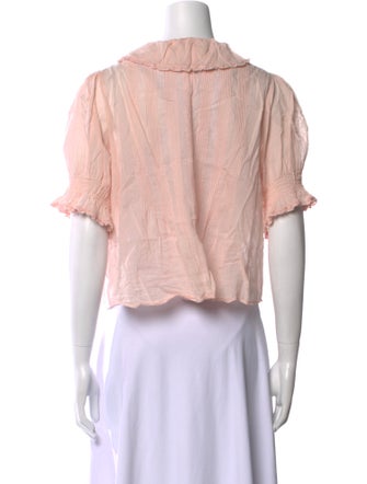 DÔEN V-Neck Short Sleeve Crop Top