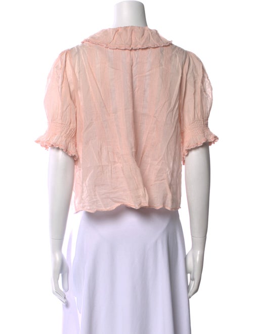 DÔEN V-Neck Short Sleeve Crop Top