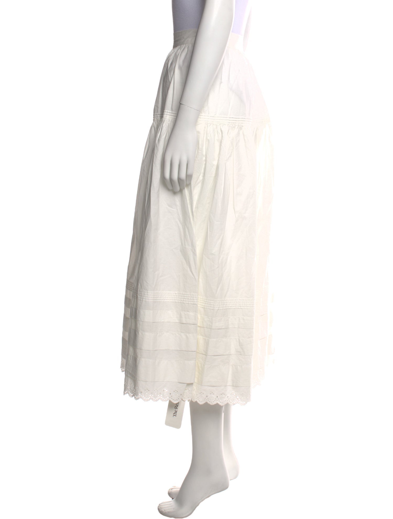 DÔEN Eyelet Trim Midi Length Skirt