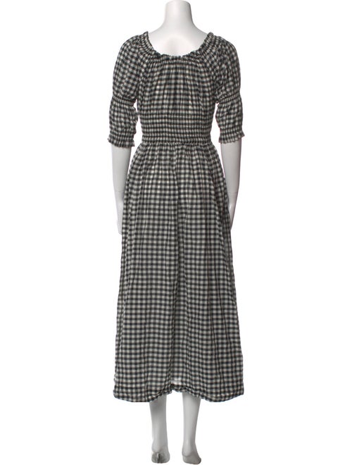 DÔEN Plaid Print Midi Length Dress