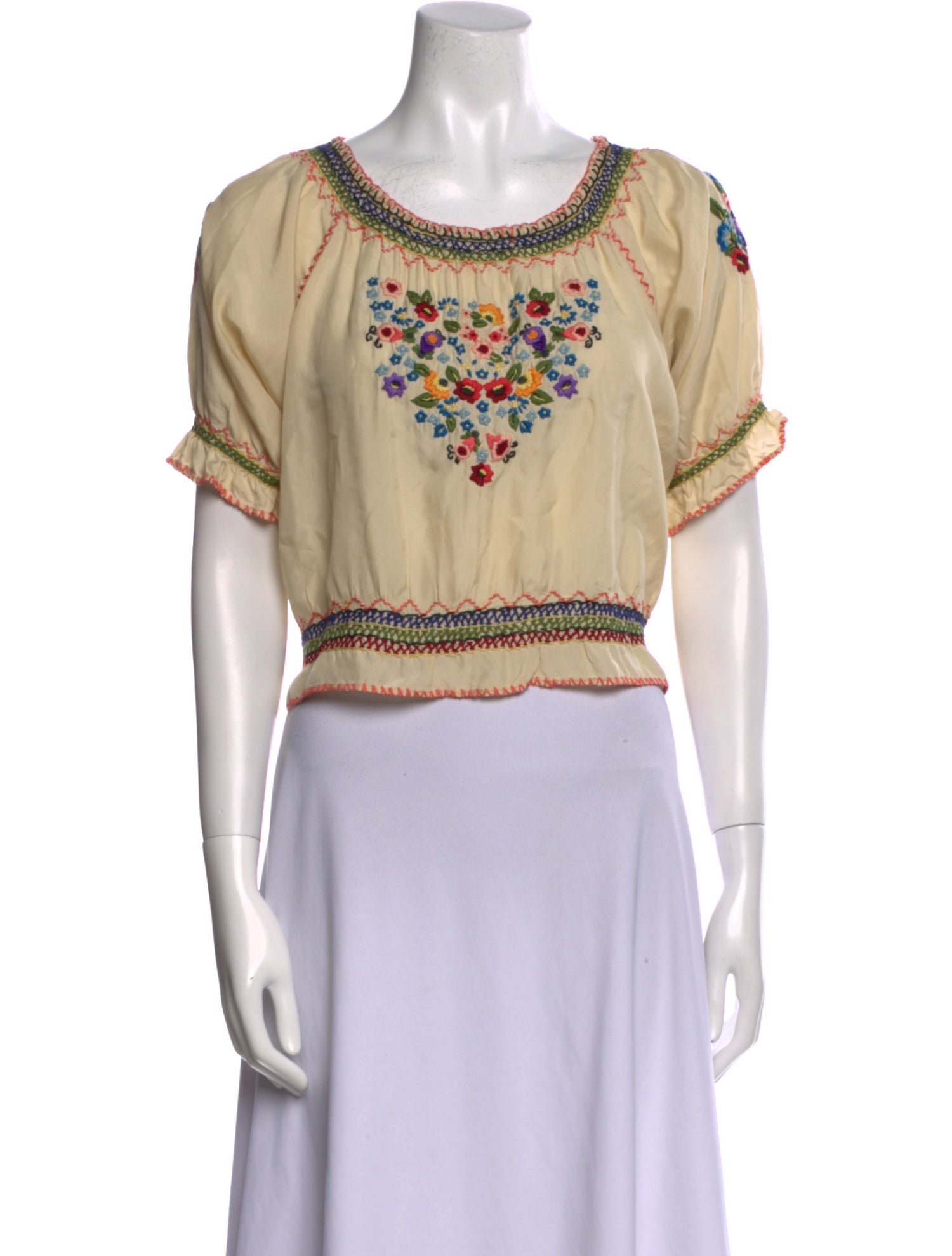 DÔEN Silk Printed Crop Top