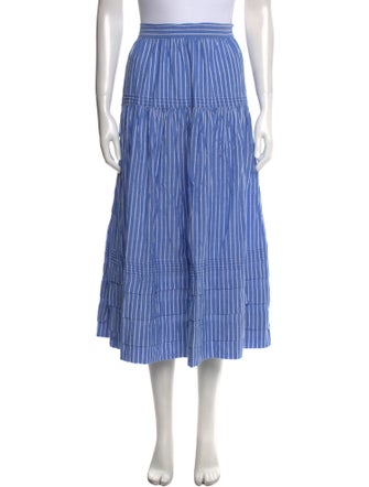 DÔEN Striped Midi Length Skirt