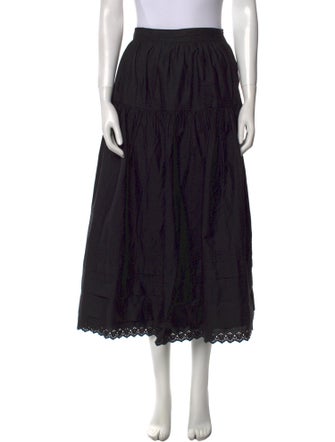 DÔEN Eyelet Trim Midi Length Skirt
