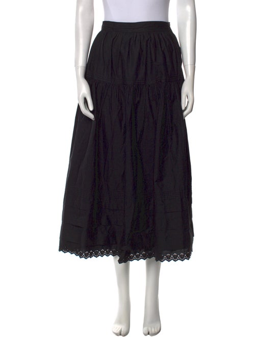 DÔEN Eyelet Trim Midi Length Skirt