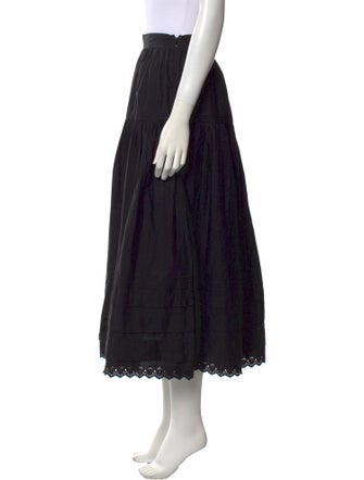 DÔEN Eyelet Trim Midi Length Skirt