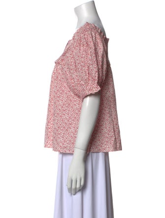 DÔEN Printed Square Neckline Crop Top