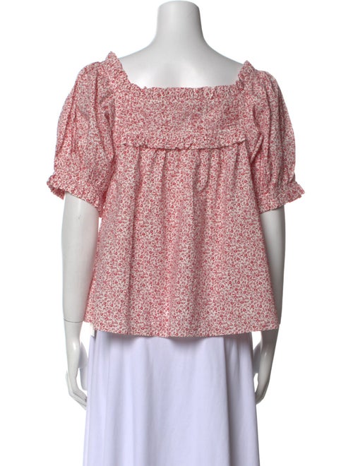 DÔEN Printed Square Neckline Crop Top