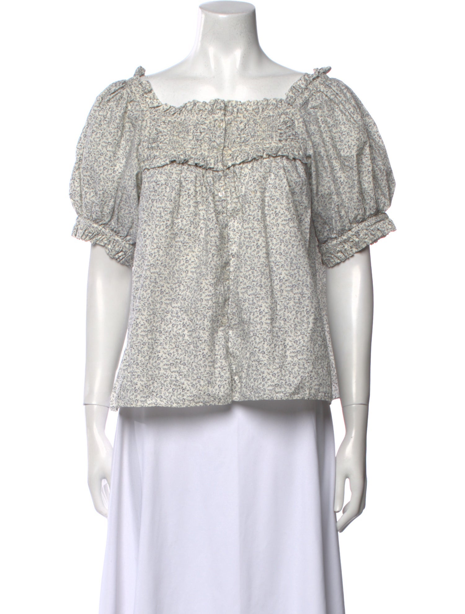 DÔEN Square Neckline Short Sleeve Top