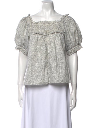 DÔEN Square Neckline Short Sleeve Top