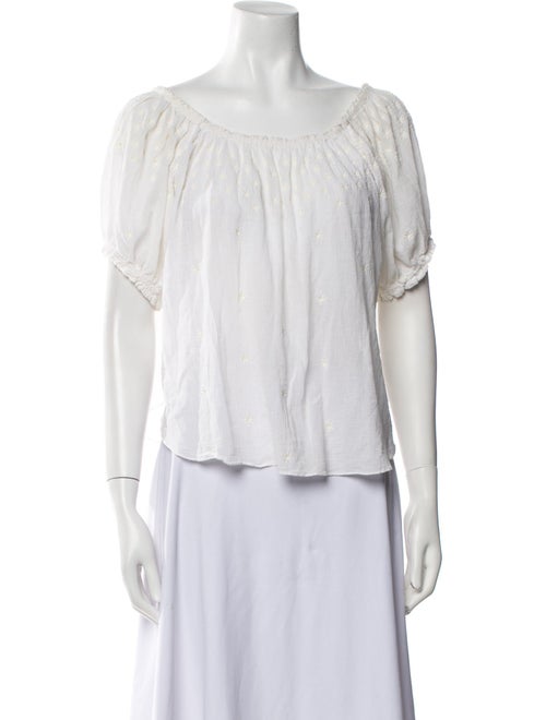 DÔEN Scoop Neck Short Sleeve Blouse