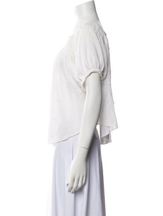 DÔEN Scoop Neck Short Sleeve Blouse