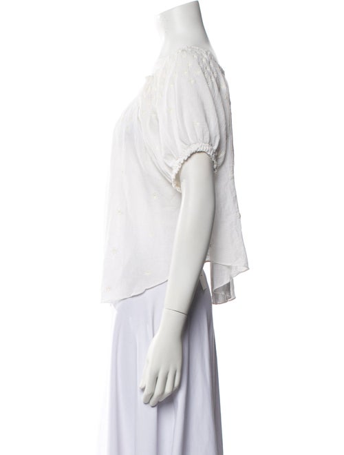 DÔEN Scoop Neck Short Sleeve Blouse