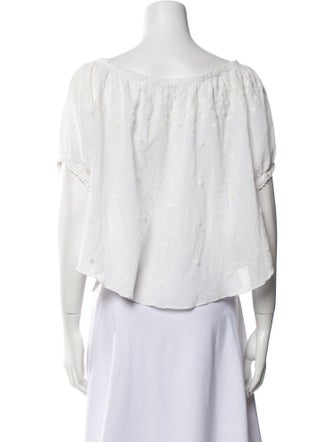 DÔEN Scoop Neck Short Sleeve Blouse