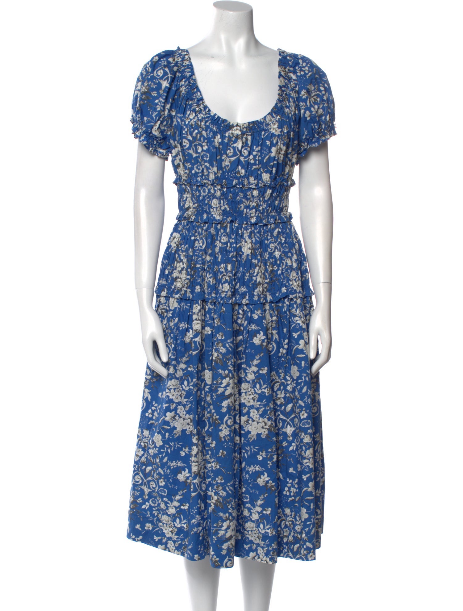 DÔEN Floral Print Midi Length Dress