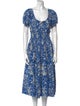 DÔEN Floral Print Midi Length Dress