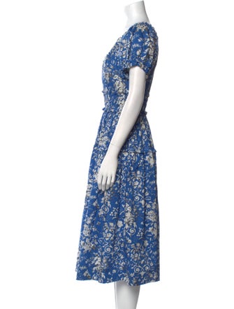 DÔEN Floral Print Midi Length Dress