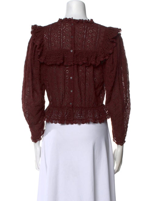 DÔEN Mock Neck Three-Quarter Sleeve Crop Top