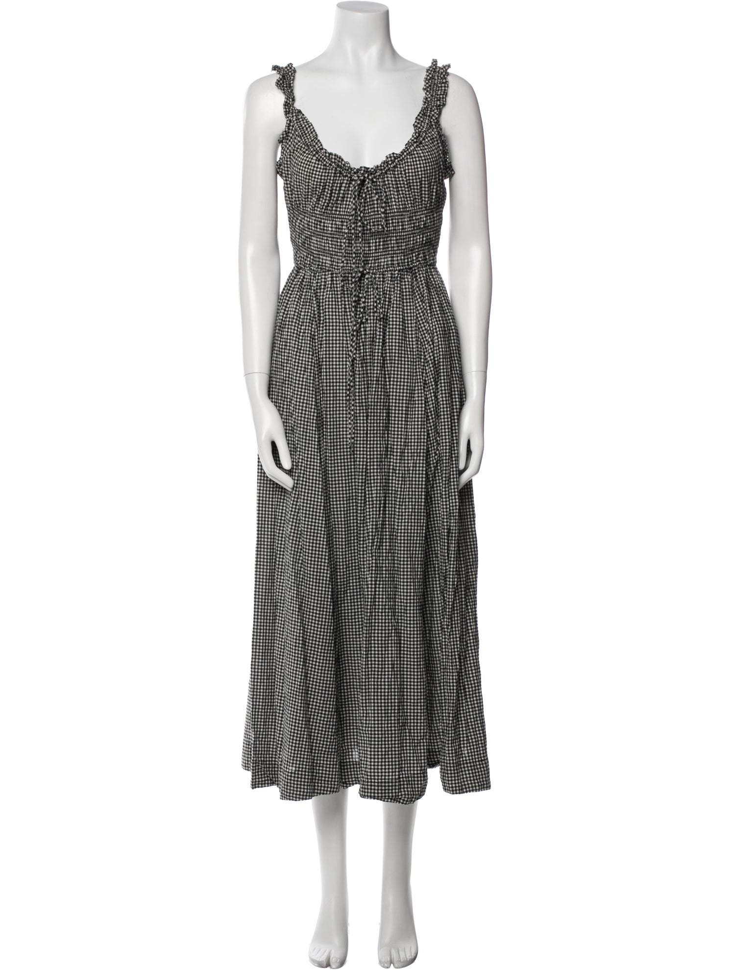 DÔEN Plaid Print Long Dress