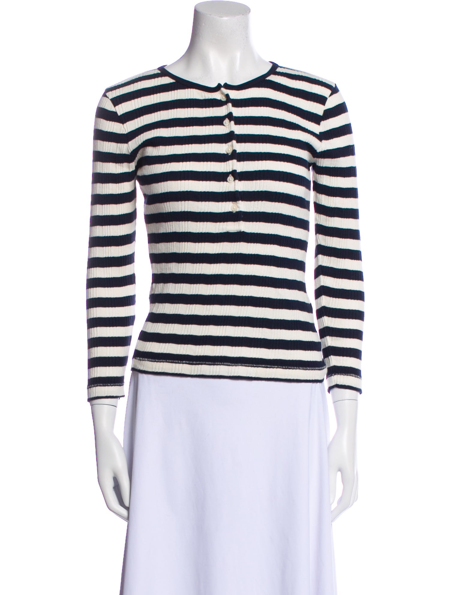 DÔEN Striped Crew Neck Top