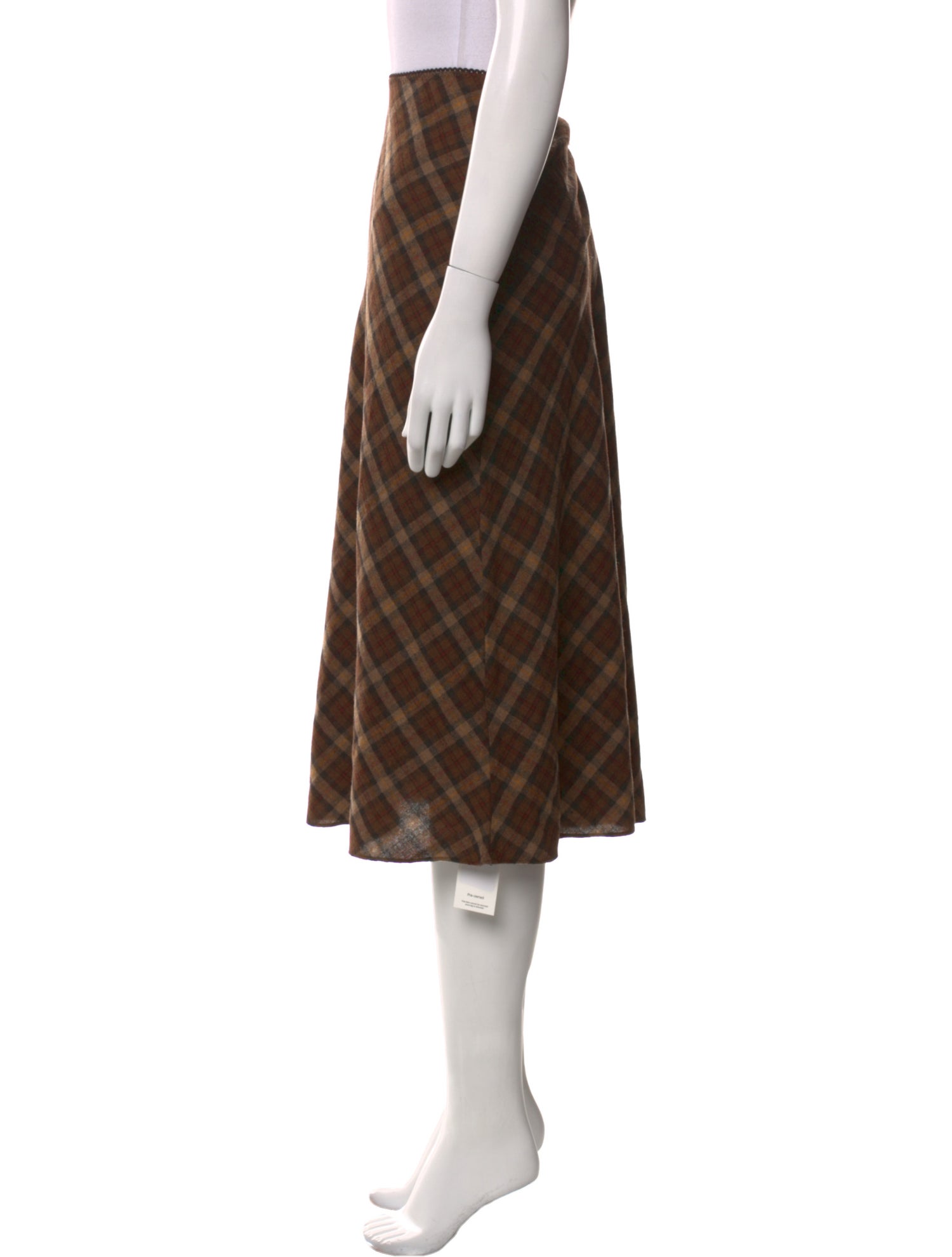 DÔEN Plaid Print Knee-Length Skirt