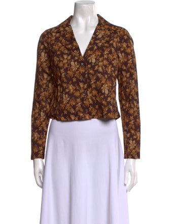 DÔEN Floral Print V-Neck Crop Top