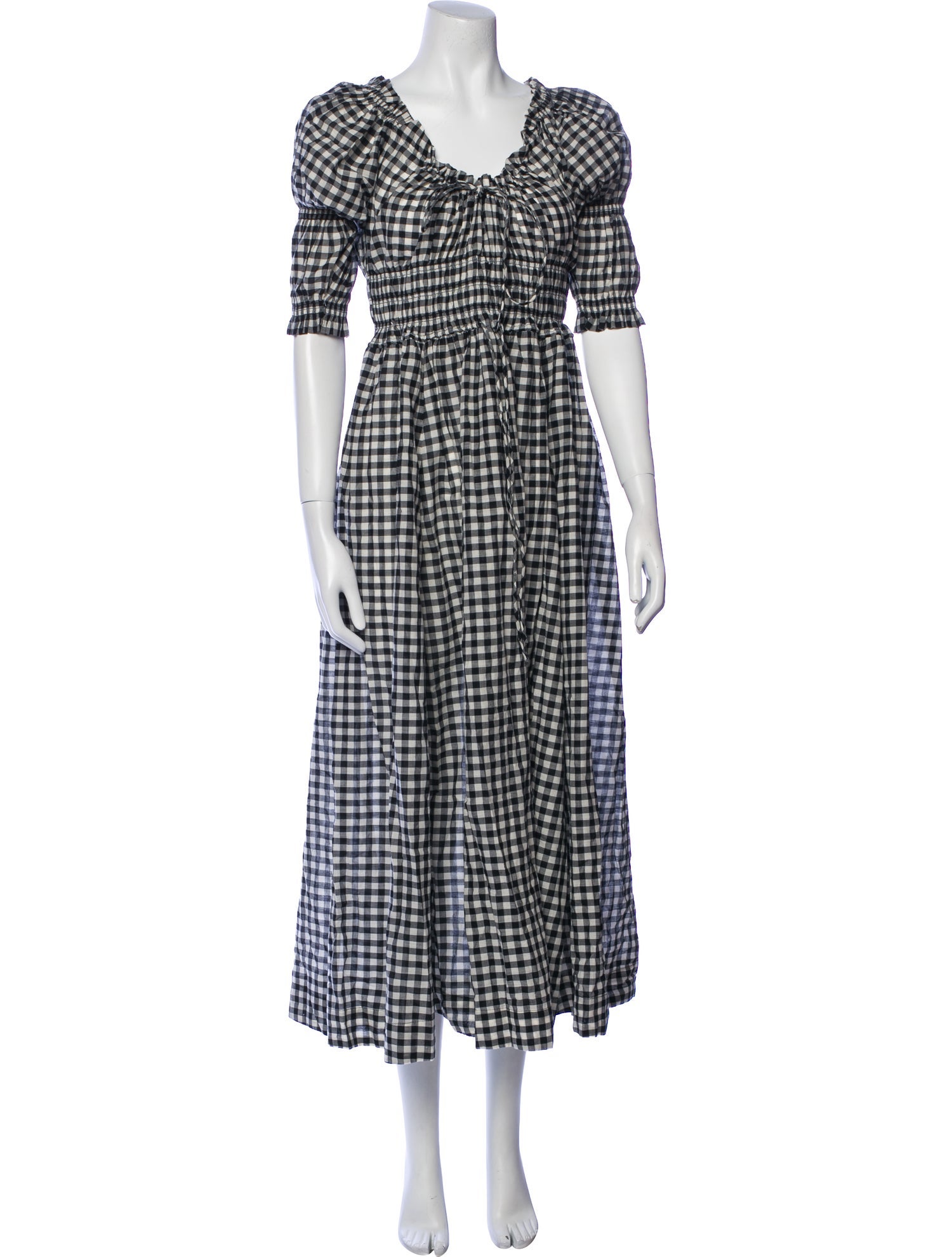 DÔEN Plaid Print Long Dress