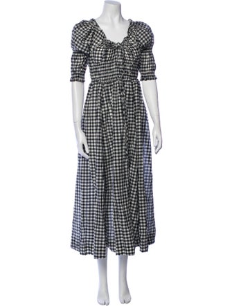 DÔEN Plaid Print Long Dress
