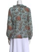 DÔEN Floral Print Mock Neck Blouse