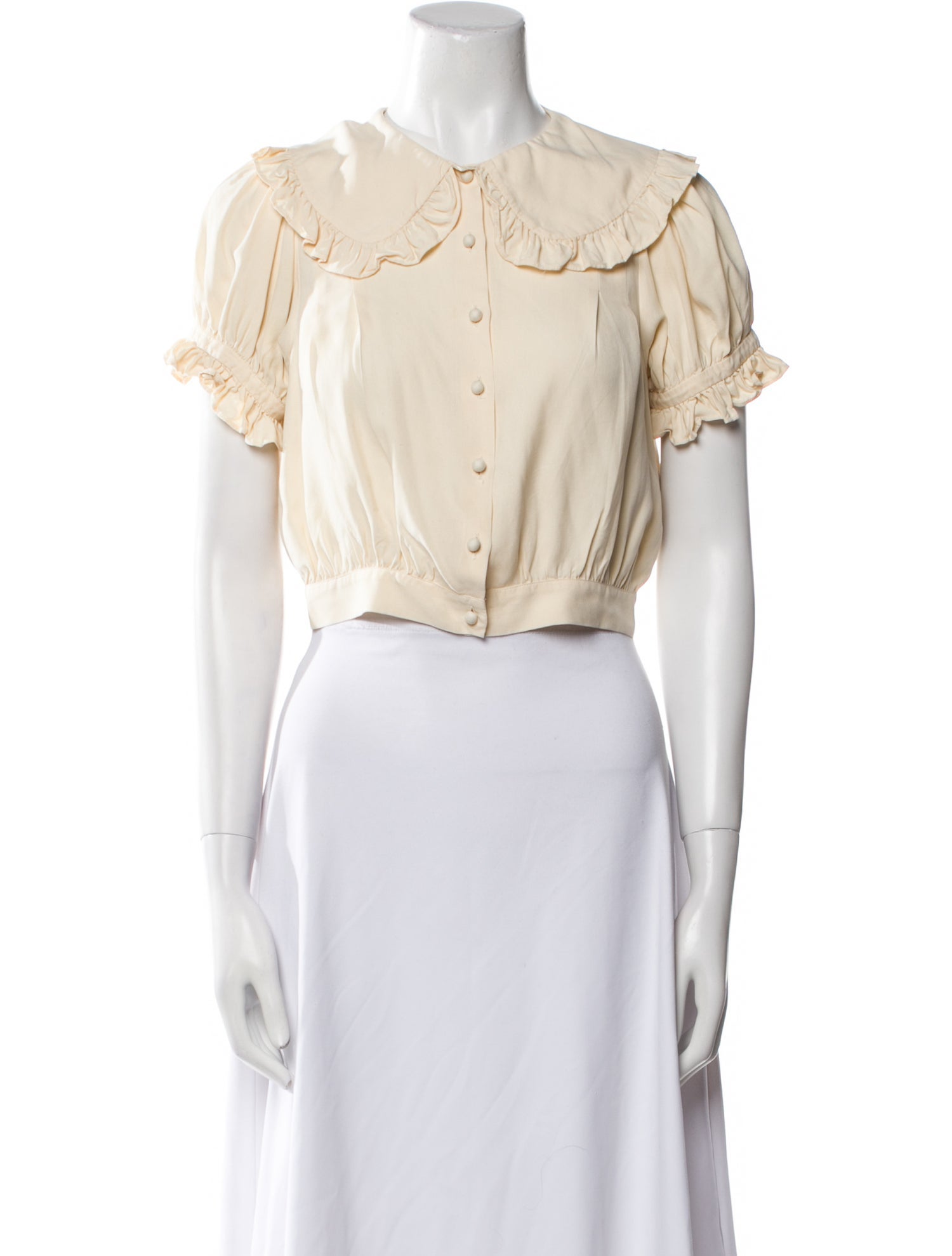 DÔEN Silk Crew Neck Crop Top