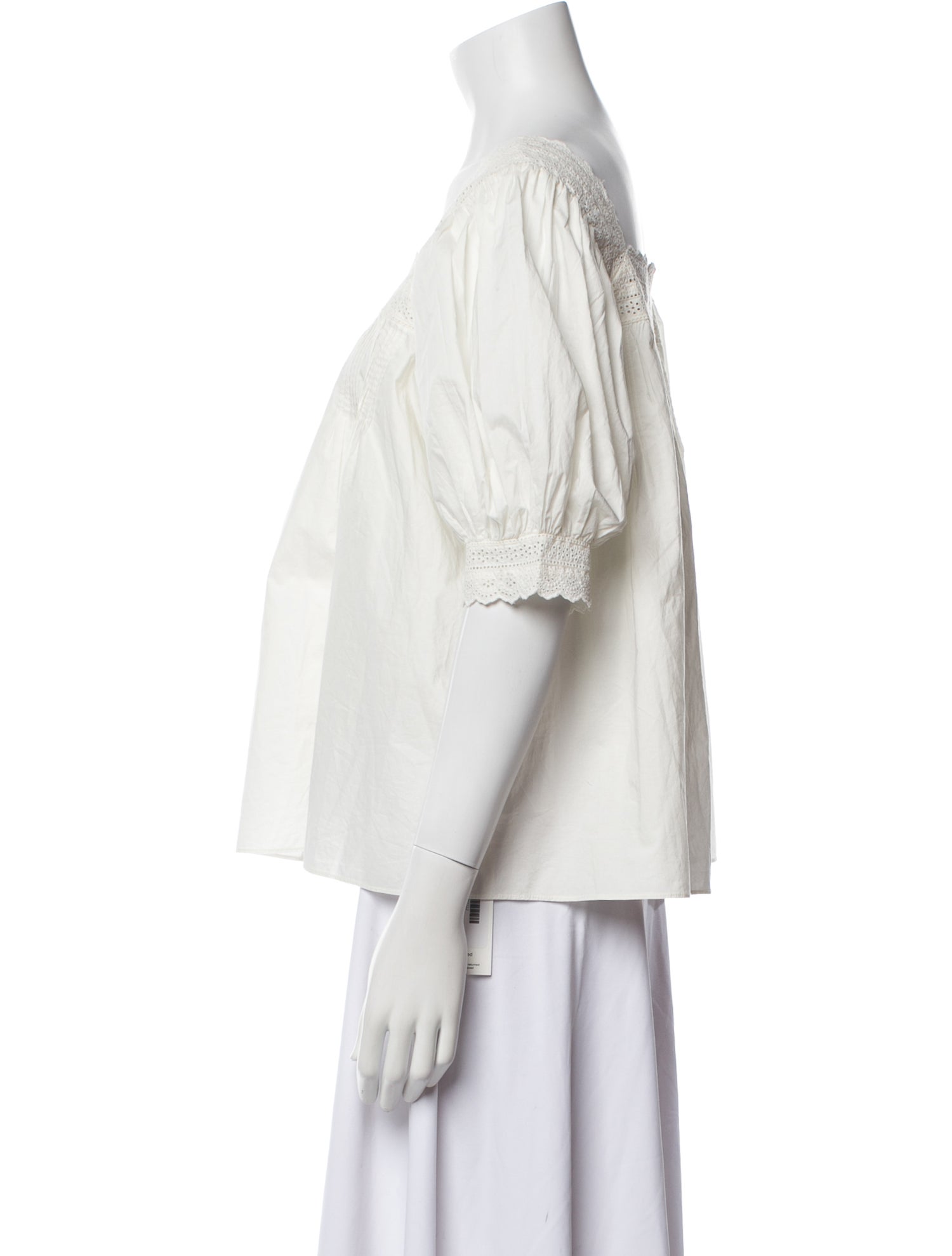 DÔEN Square Neckline Three-Quarter Sleeve Blouse