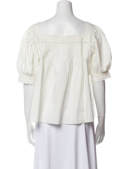 DÔEN Square Neckline Three-Quarter Sleeve Blouse