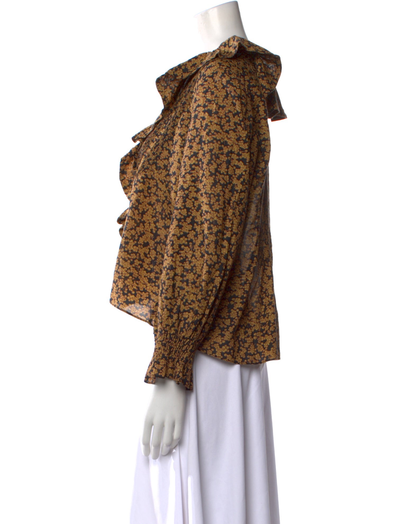 DÔEN Floral Print V-Neck Crop Top