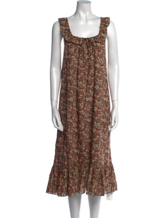 DÔEN Floral Print Long Dress