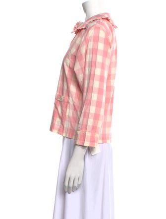 DÔEN Plaid Print Mock Neck Crop Top