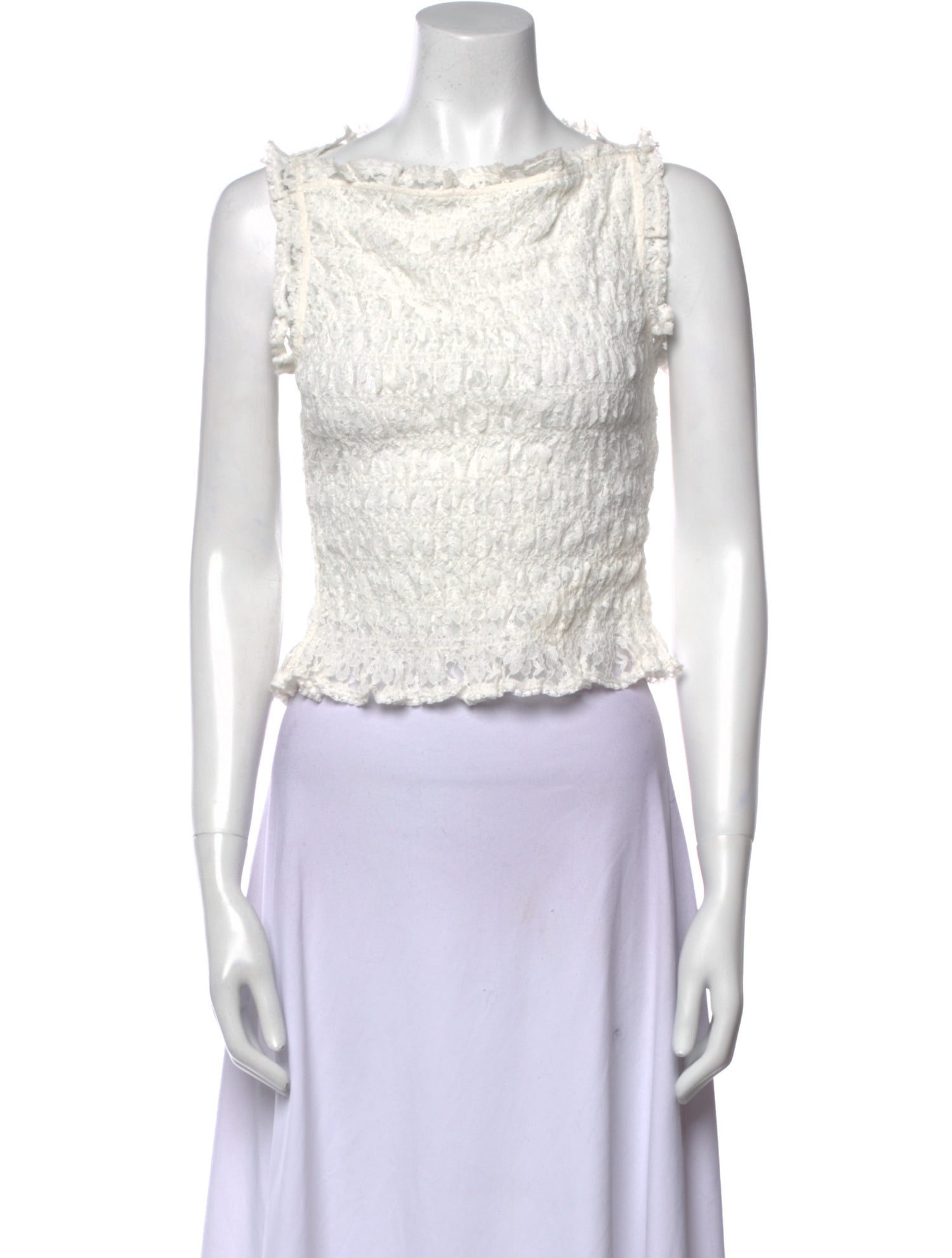 DÔEN Nylon Bateau Neckline Crop Top