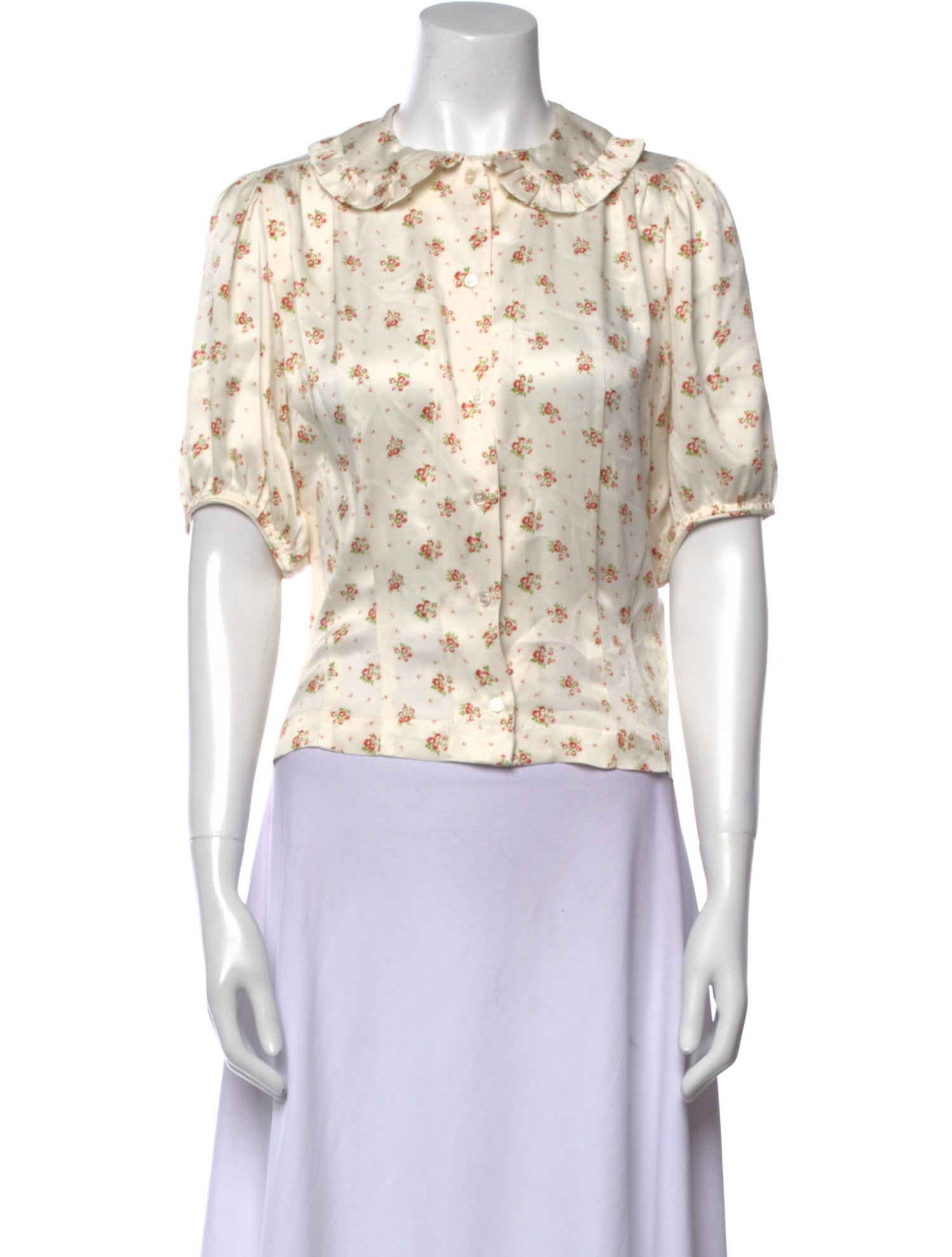 DÔEN Silk Floral Print Crop Top