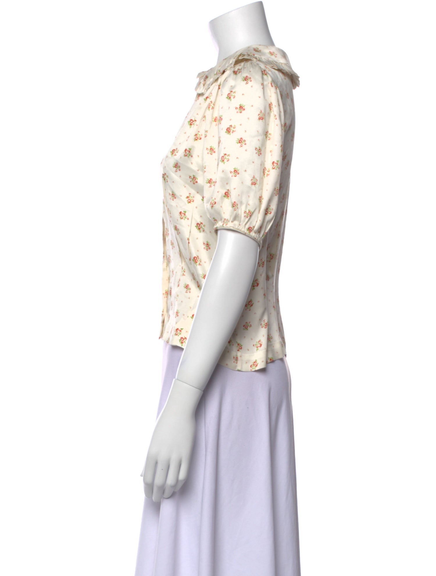 DÔEN Silk Floral Print Crop Top