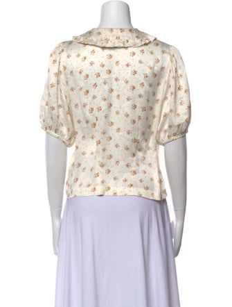 DÔEN Silk Floral Print Crop Top