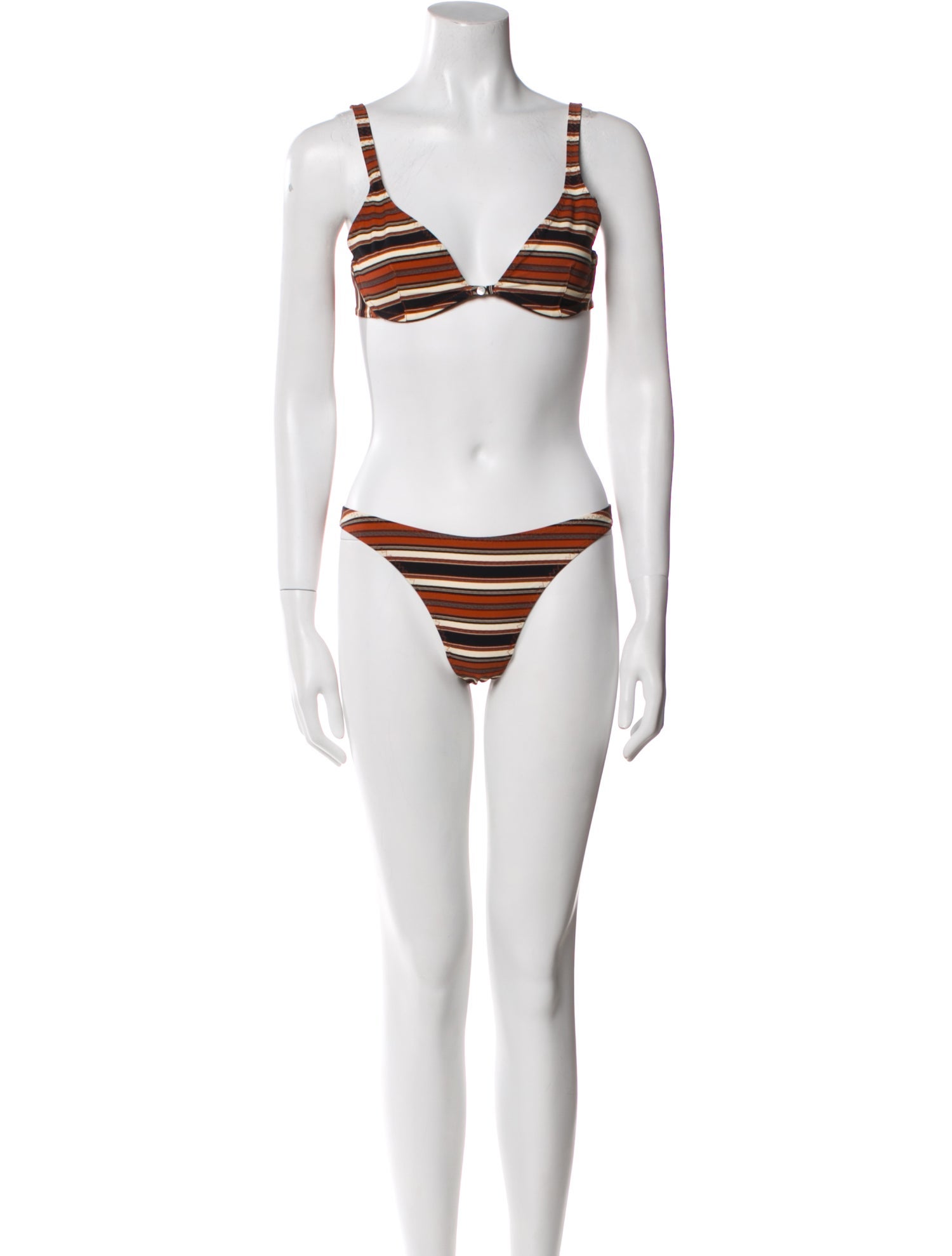 DÔEN Striped Keyhole Accent Bikini
