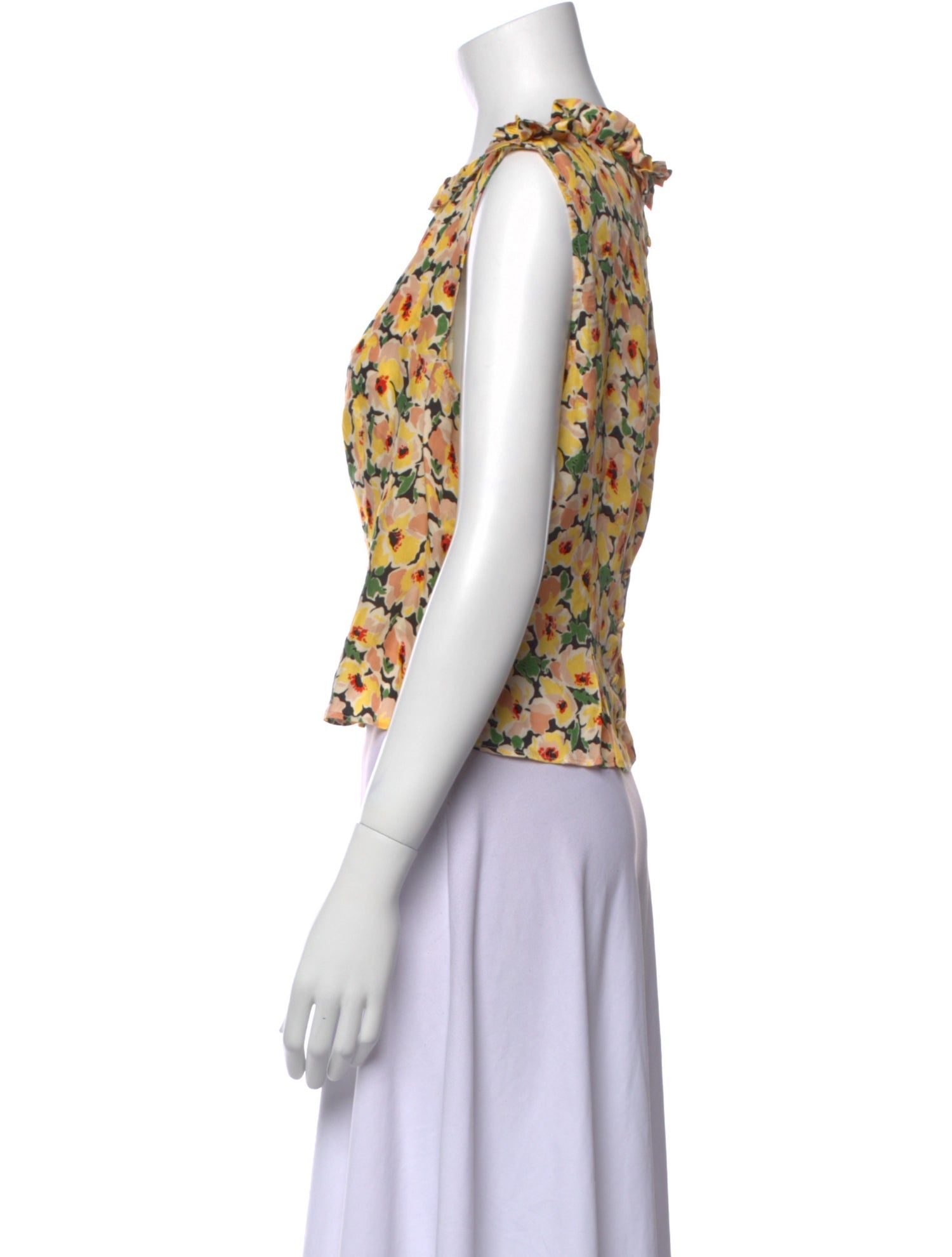 DÔEN Floral Print Bateau Neckline Crop Top w/ Tags