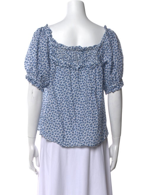 DÔEN Floral Print Scoop Neck Blouse