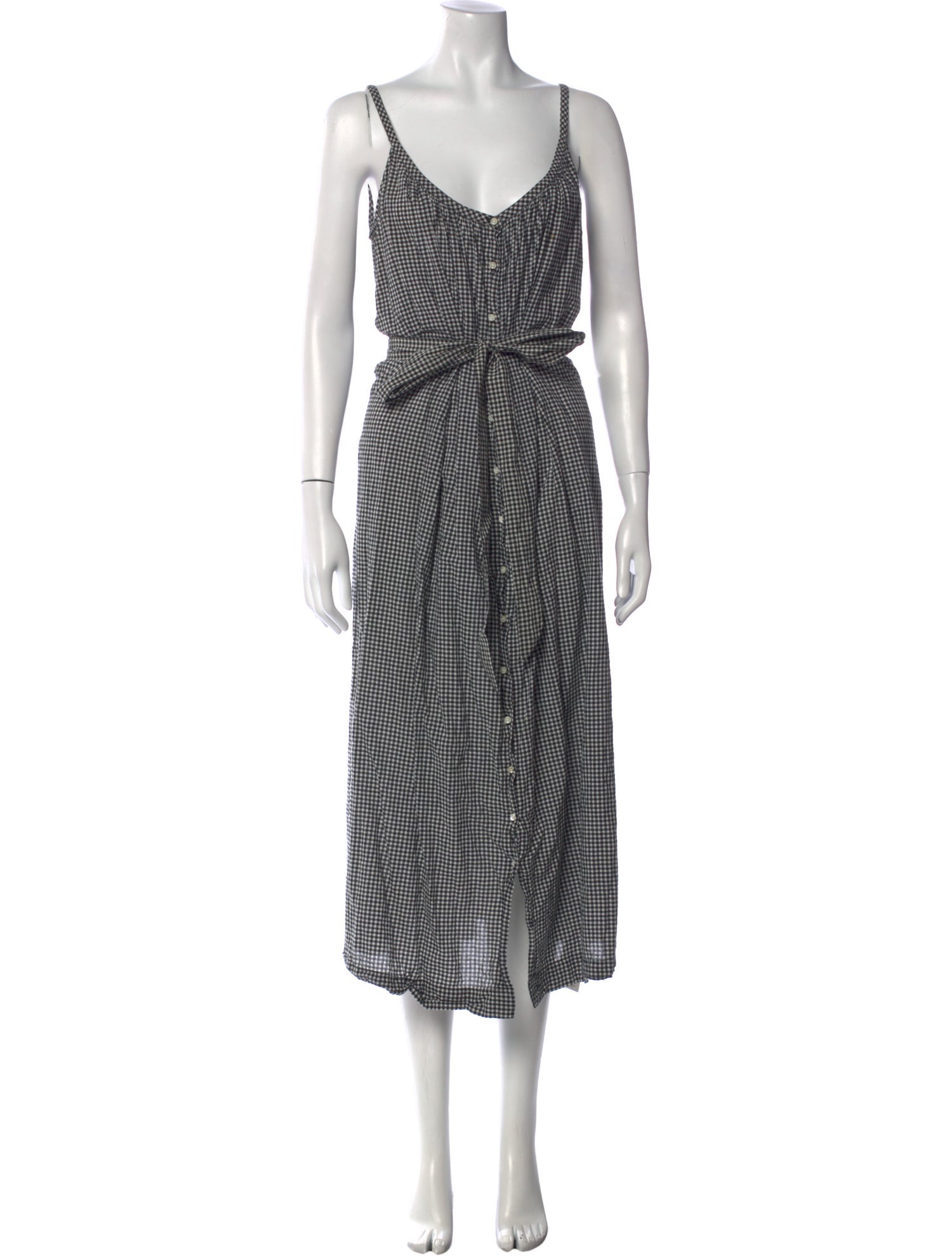 DÔEN Plaid Print Midi Length Dress