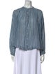 DÔEN Striped Mock Neck Blouse
